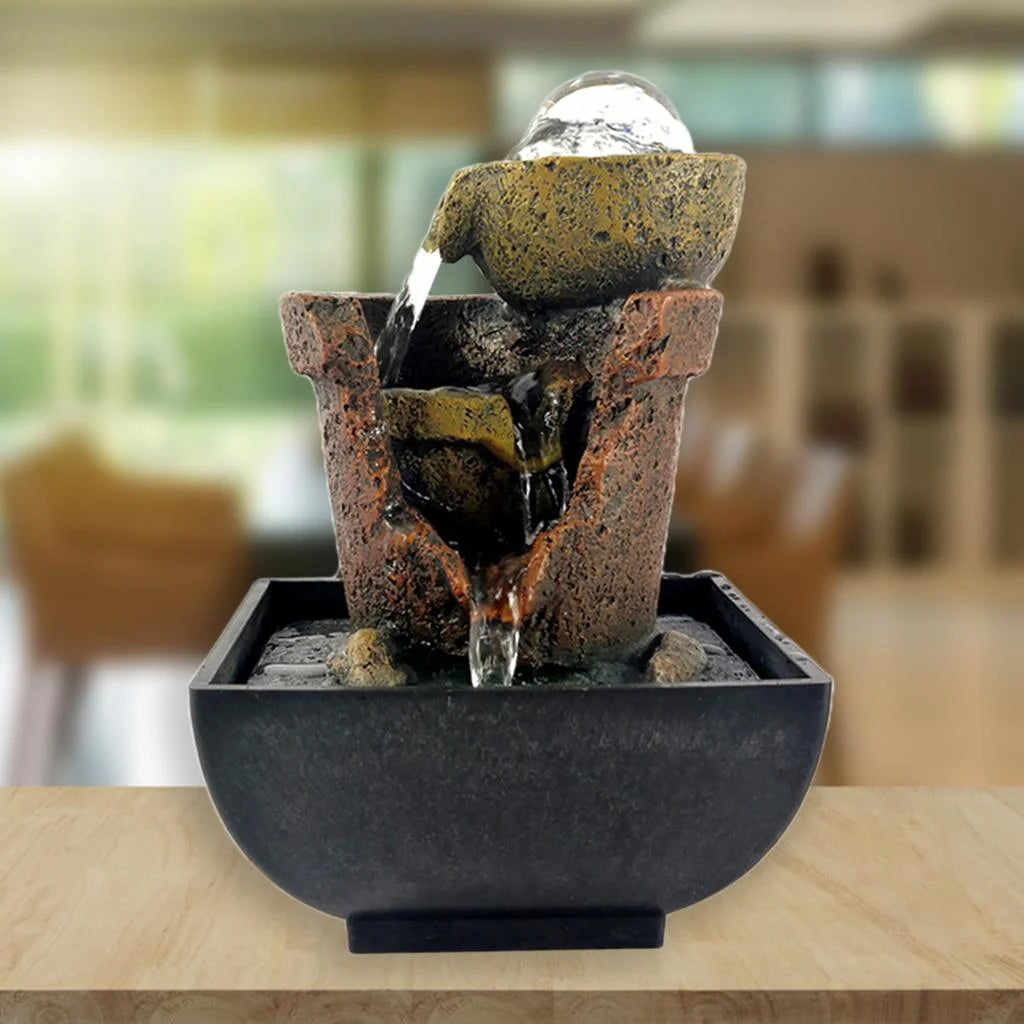 Tabletop Water Fountain With Lights V8630