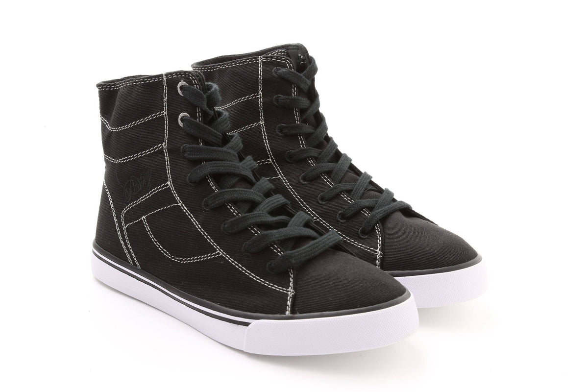 Black / Red Stretch Canvas High Tops K73436