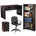 4-Piece Desk Bookcase Office Chair and Mobile File Cabinet Set R18378