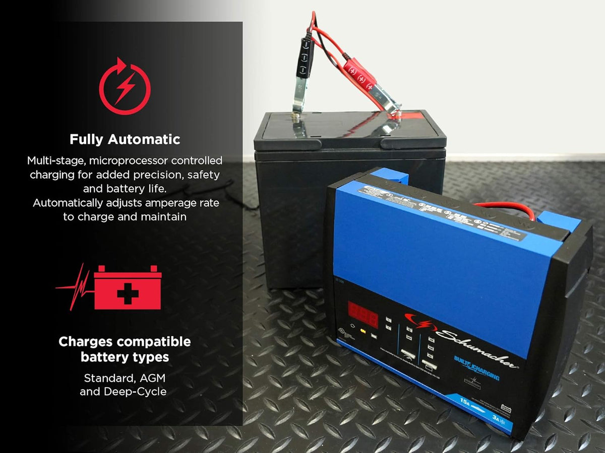 Fully Automatic 15 Amp 3 Amp 6V 12V Battery Charger Maintainer H842247
