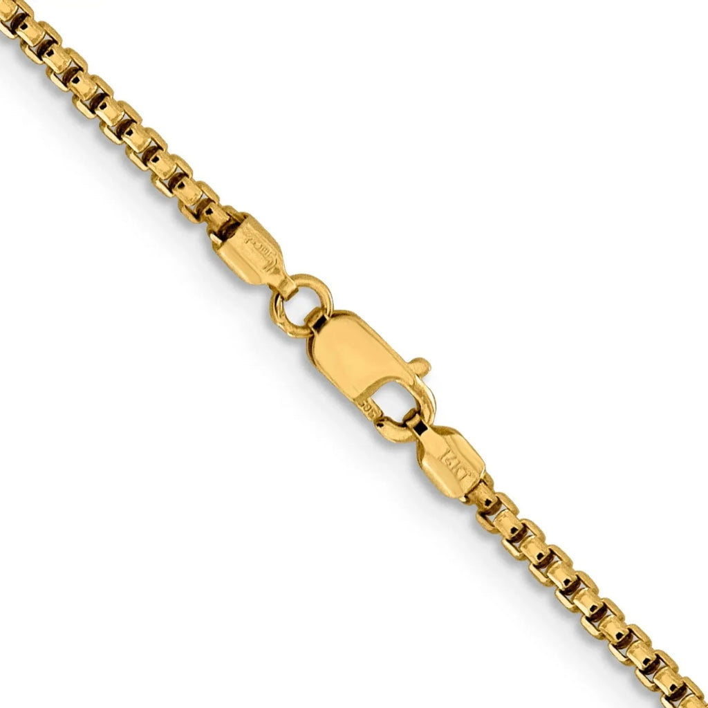14k Yellow Gold 1.85 mm D.C Round Box Chain Q246