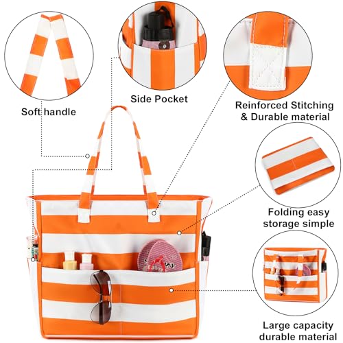 Extra Large Waterproof Beach Tote with Wet Compartment O14772