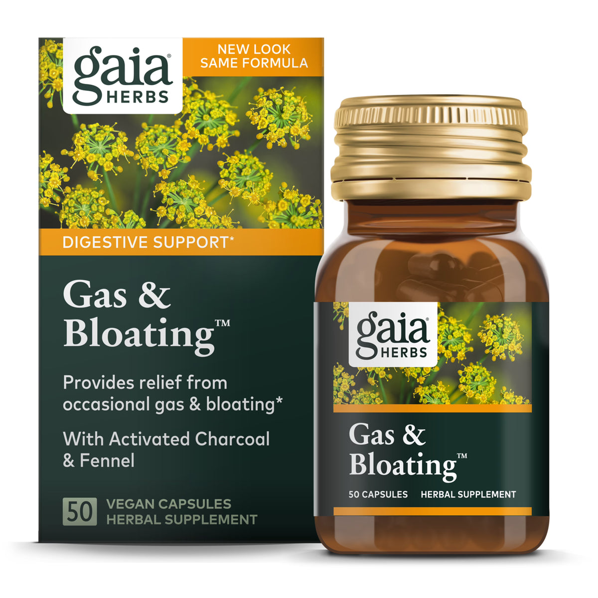 50 Vegan Capsules Gas & Bloating V758737