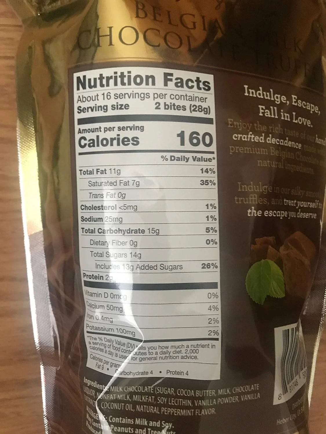 Belgian Milk Mint Chocolate Truffles 16 Oz Bag J770703