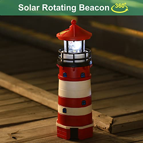 Solar Powered Lighthouse Decor with Rotating Beacon C884836