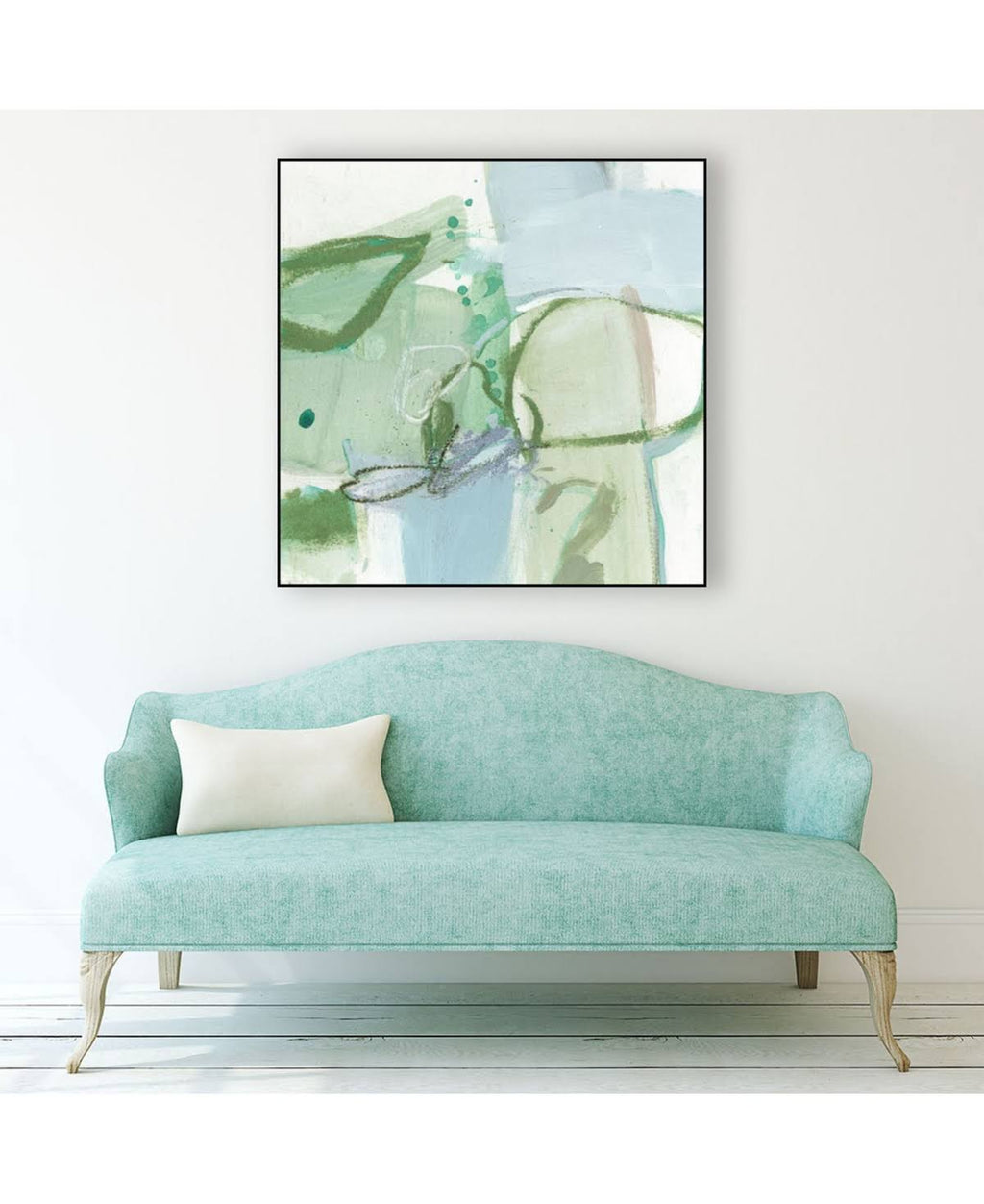 Olive Green Framed Canvas Art Block G28530