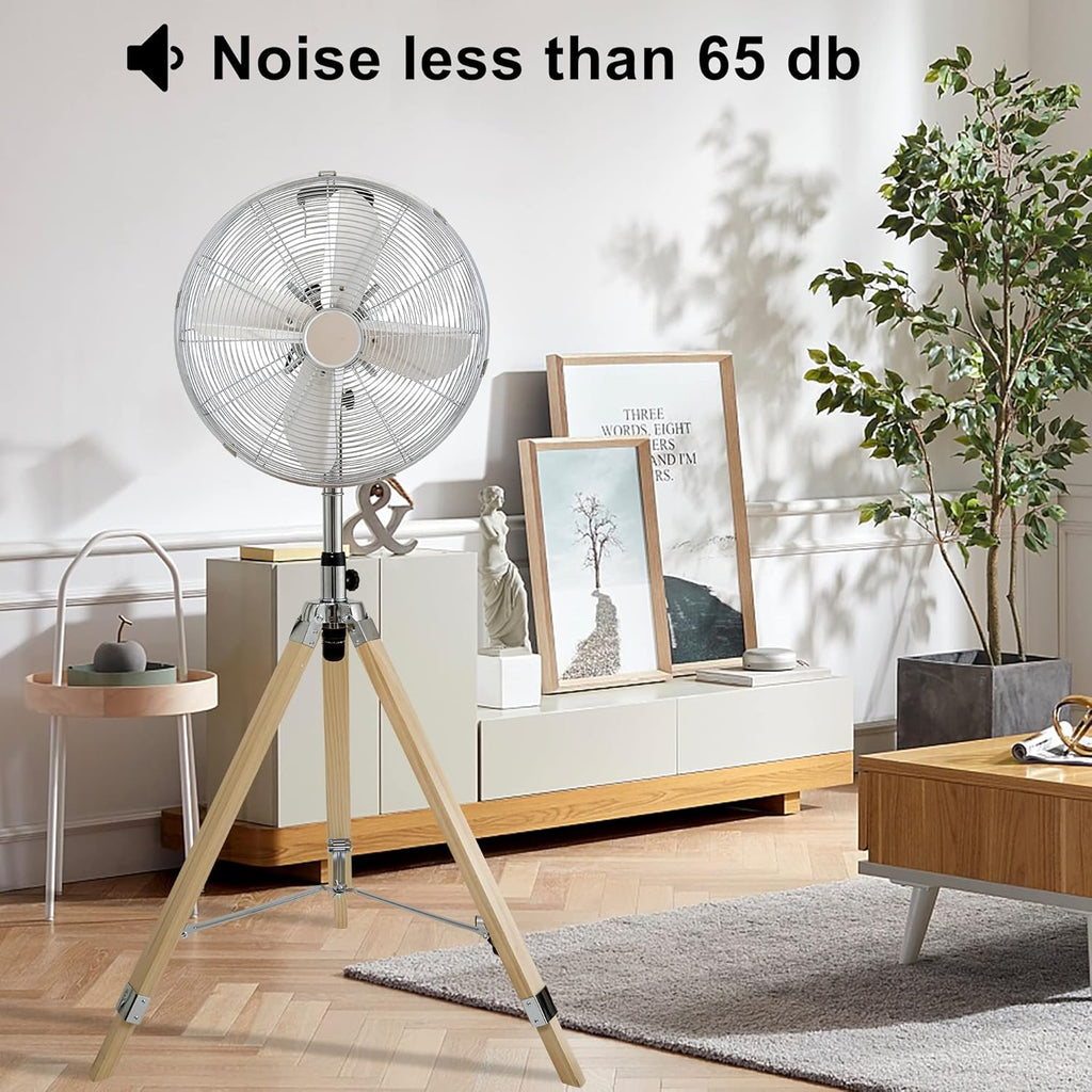 16 Inch Retro Tripod Fan, 3 Speeds, Adjustable Height G79018