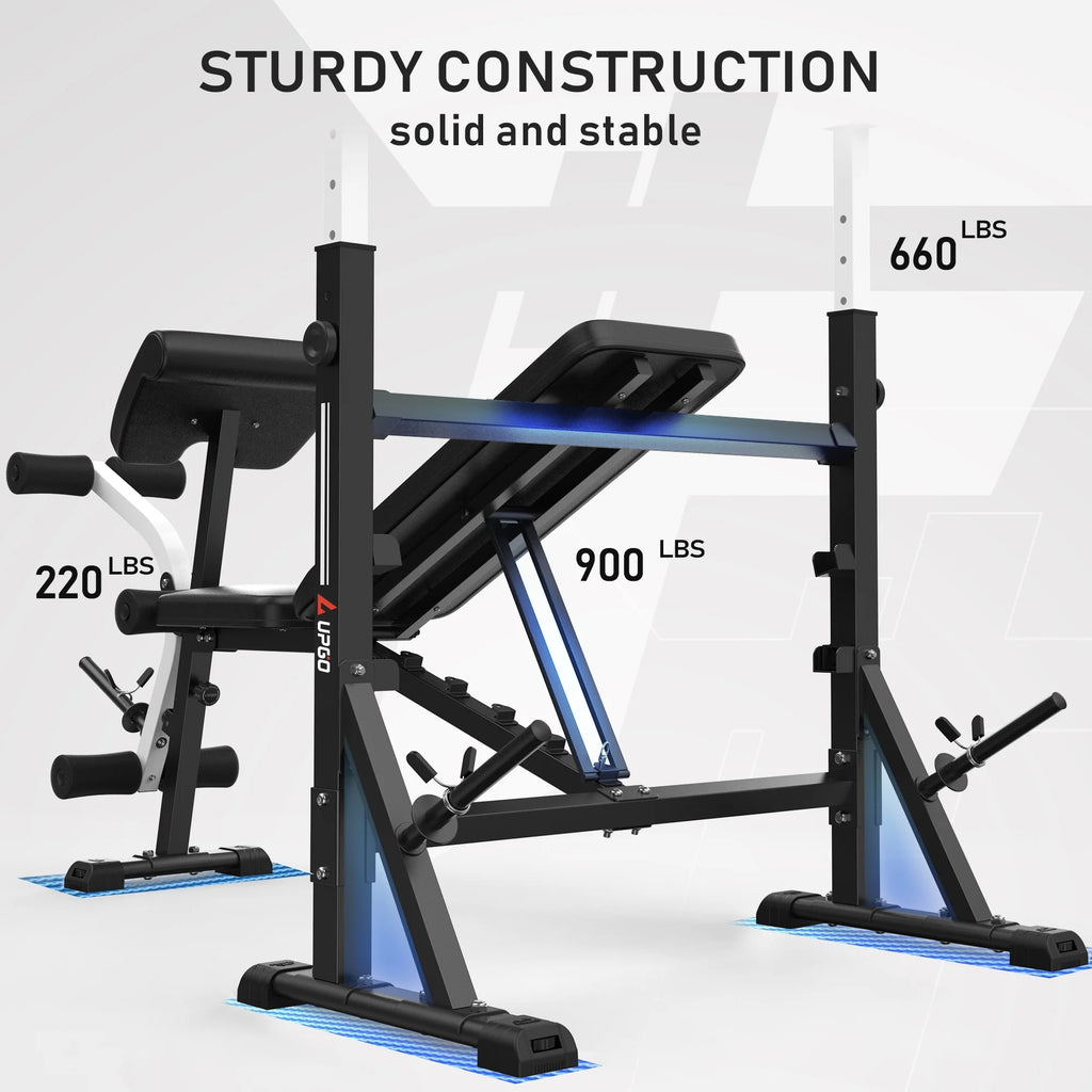 Standard Weight Bench with Preacher Curl Pad and Leg Developer S16464