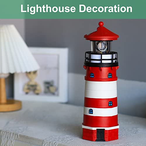 Solar Powered Lighthouse Decor with Rotating Beacon C884836