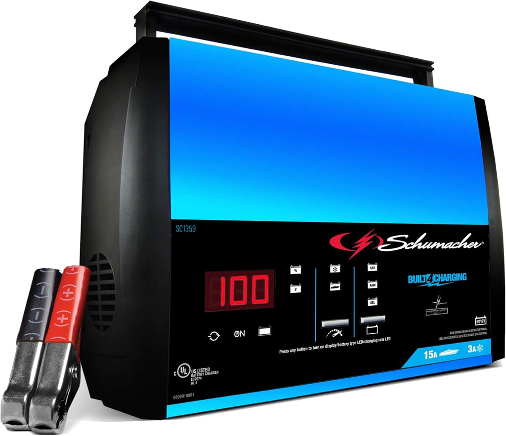 Fully Automatic 15 Amp 3 Amp 6V 12V Battery Charger Maintainer H842247