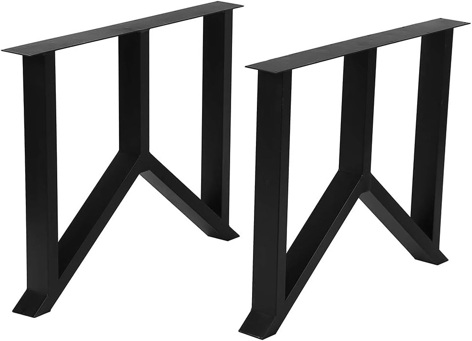 Black Cast Iron Metal Table Legs 2 Pcs P685930