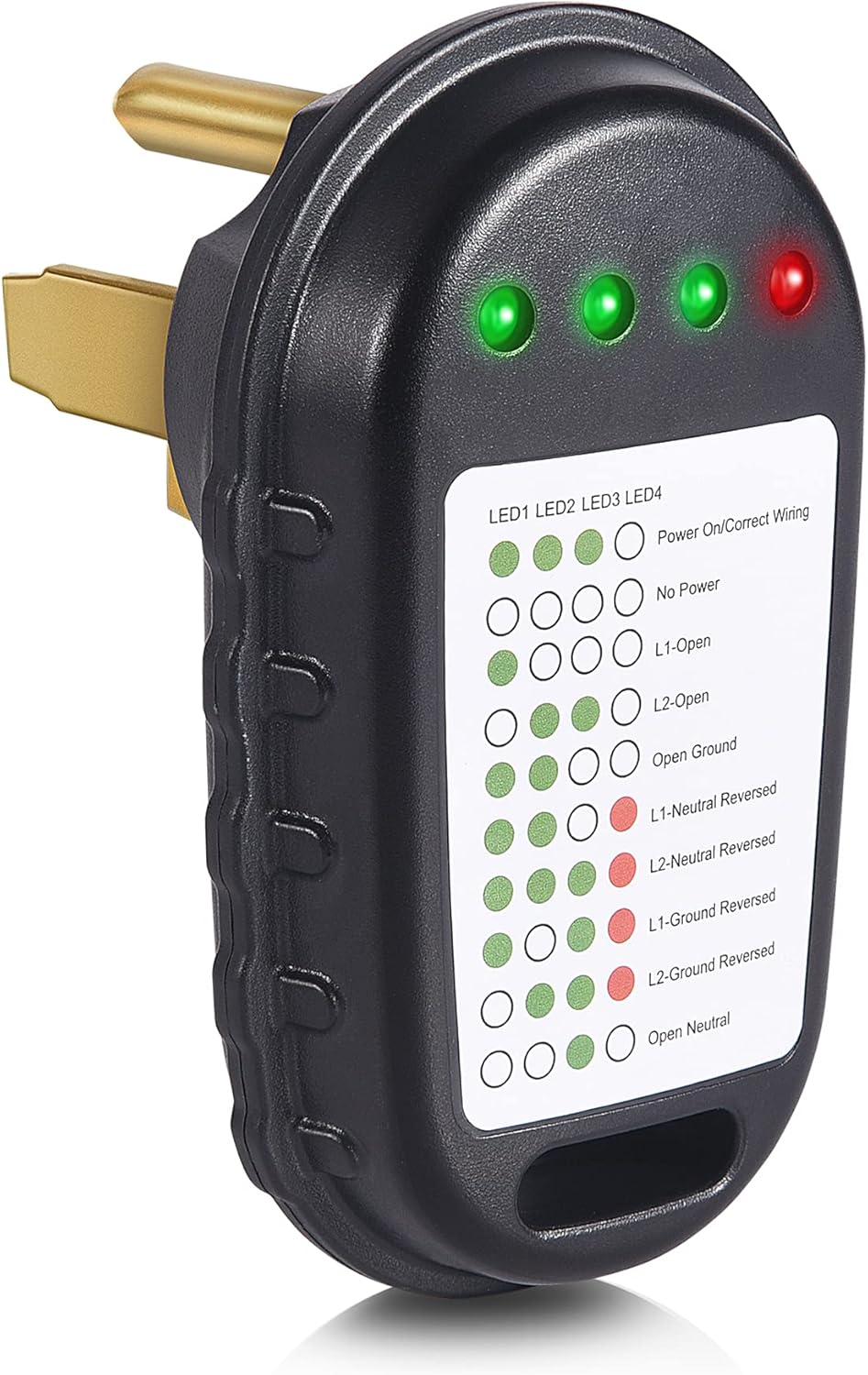 50 Amp 125/250 Volt NEMA 14-50P RV Circuit Tester with LED Indicator Pack of 2 E664