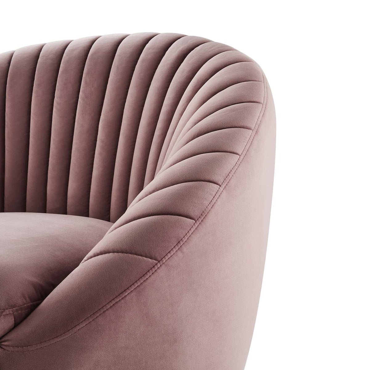 Pink Gold Velvet Swivel Accent Chair Q608373