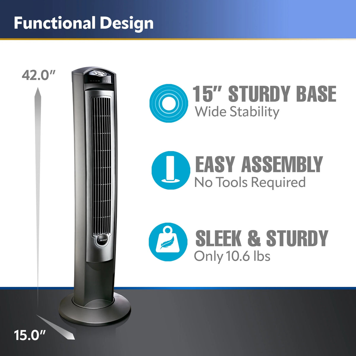 Gray/Brown Tower Fan with Timer and Remote N385197