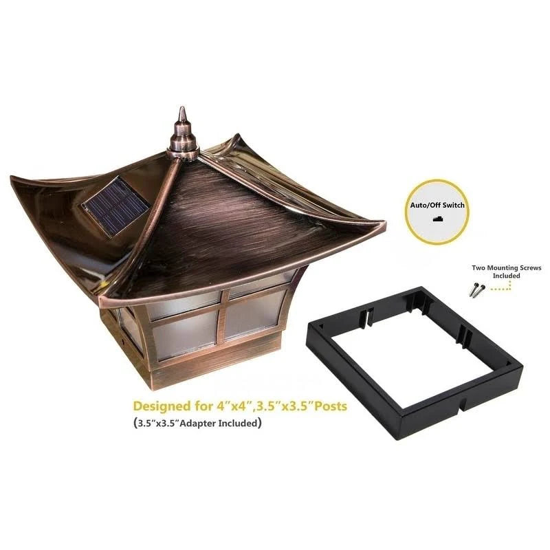 Electroplated Copper Solar Post Cap Set of 2 B562041