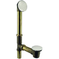 European Tip Toe Bath Waste with Hidden Overflow, 14 in. Make-Up, 17 Ga., Polished Nickel U86546