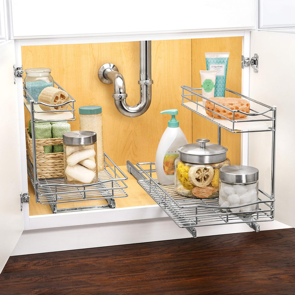 Under Sink Pull Out Two Tier Sliding Shelf H88866