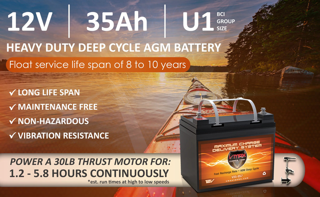 12V 35Ah AGM Deep Cycle Battery G389