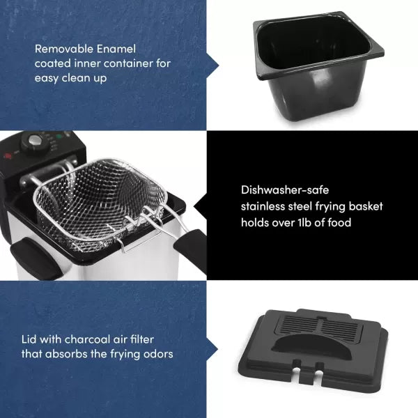 Electric 1.5 Qt. Stainless Steel Deep Fryer S434