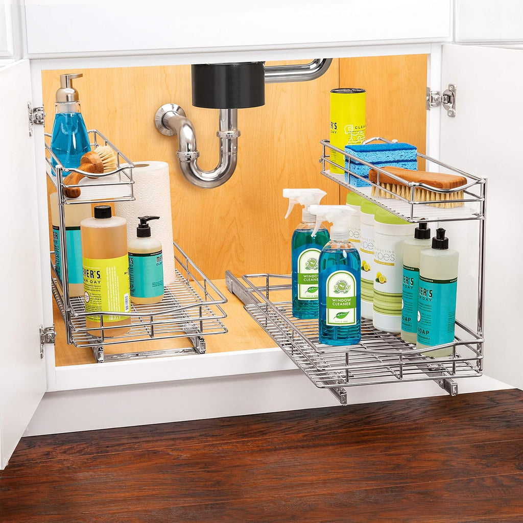 Under Sink Pull Out Two Tier Sliding Shelf H88866