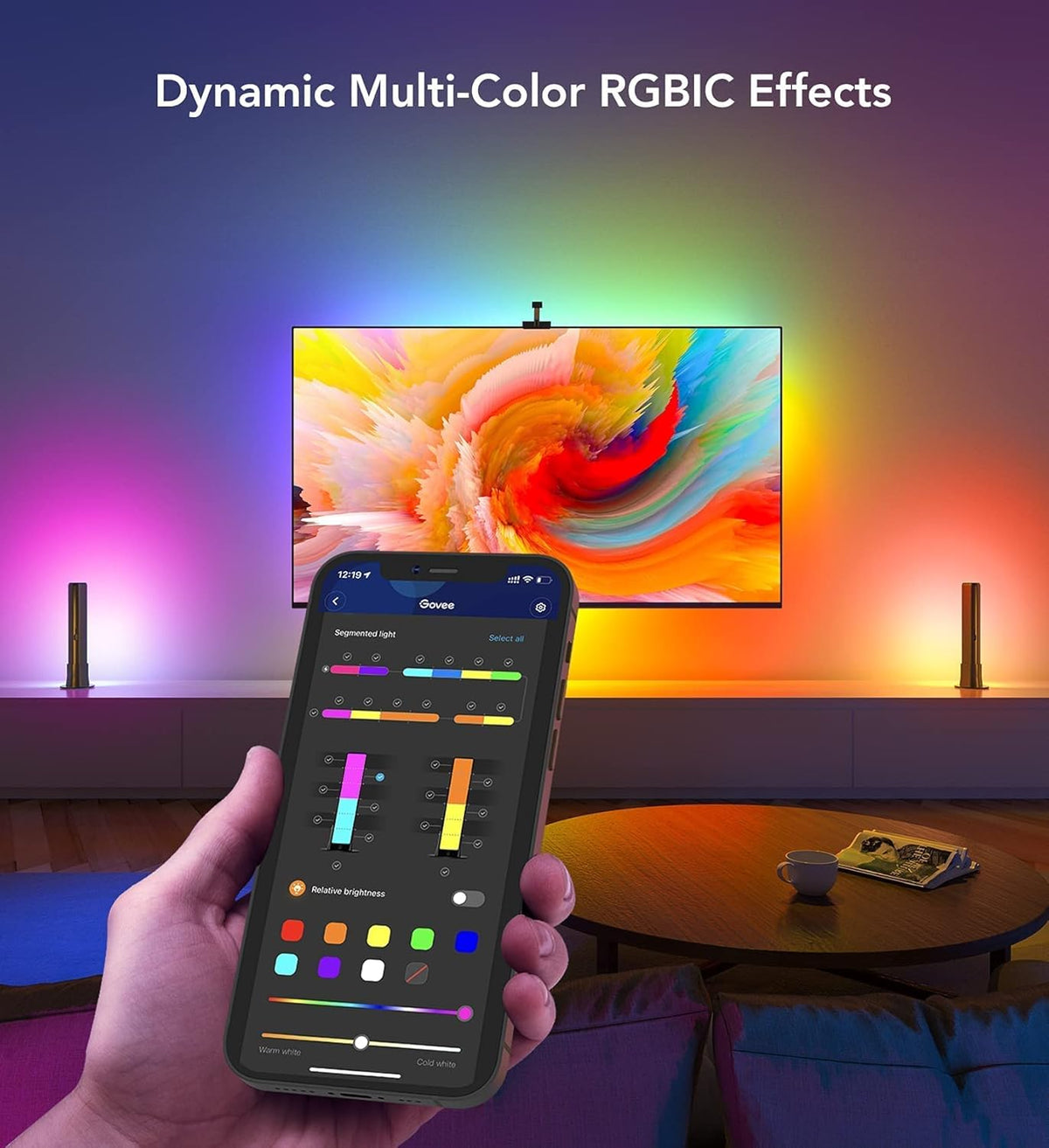 Smart Wi-Fi RGBIC LED Strip Lights & Light Bars with Camera M9858
