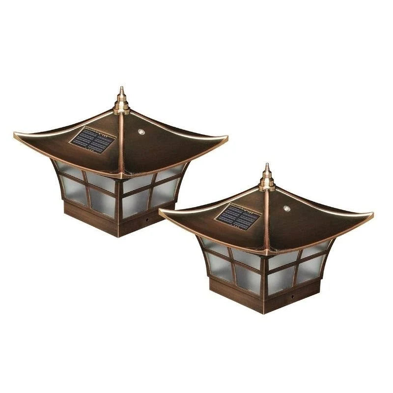 Electroplated Copper Solar Post Cap Set of 2 B562041