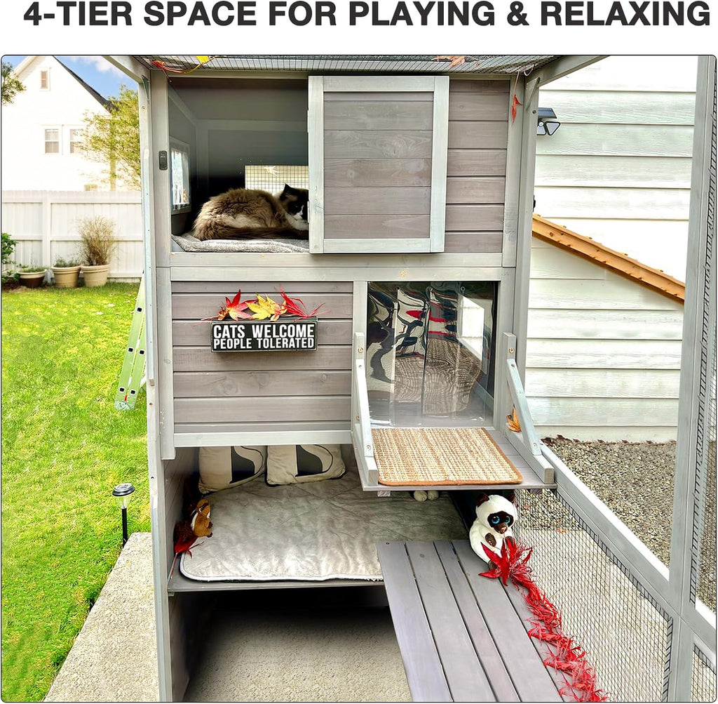 Large Cat House with 4 Levels, 77" L H821