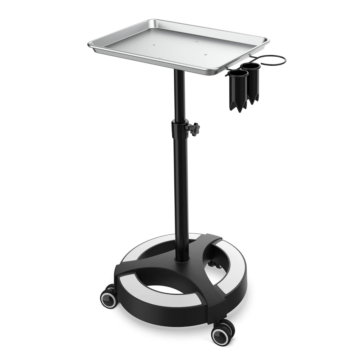 Adjustable Height Aluminum Salon Tray Cart with Accessory Caddy O615