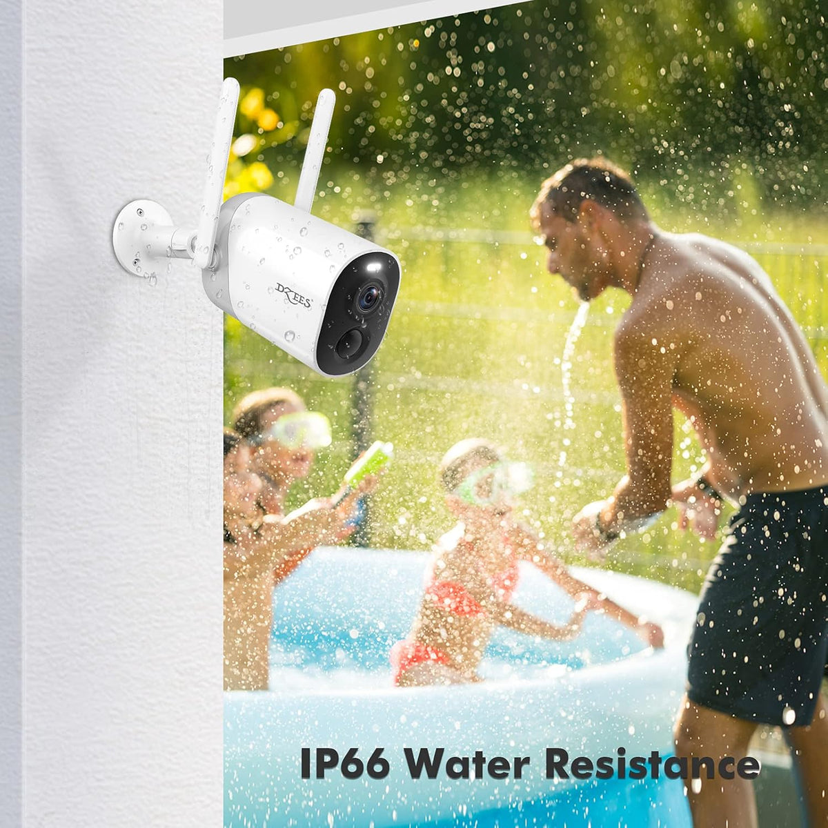 Wireless Outdoor Security Camera with Spotlight & Siren, 1080P Battery Powered, AI Motion Detection, 2-Way Audio, Color Night Vision, IP66 Weatherproof W9155