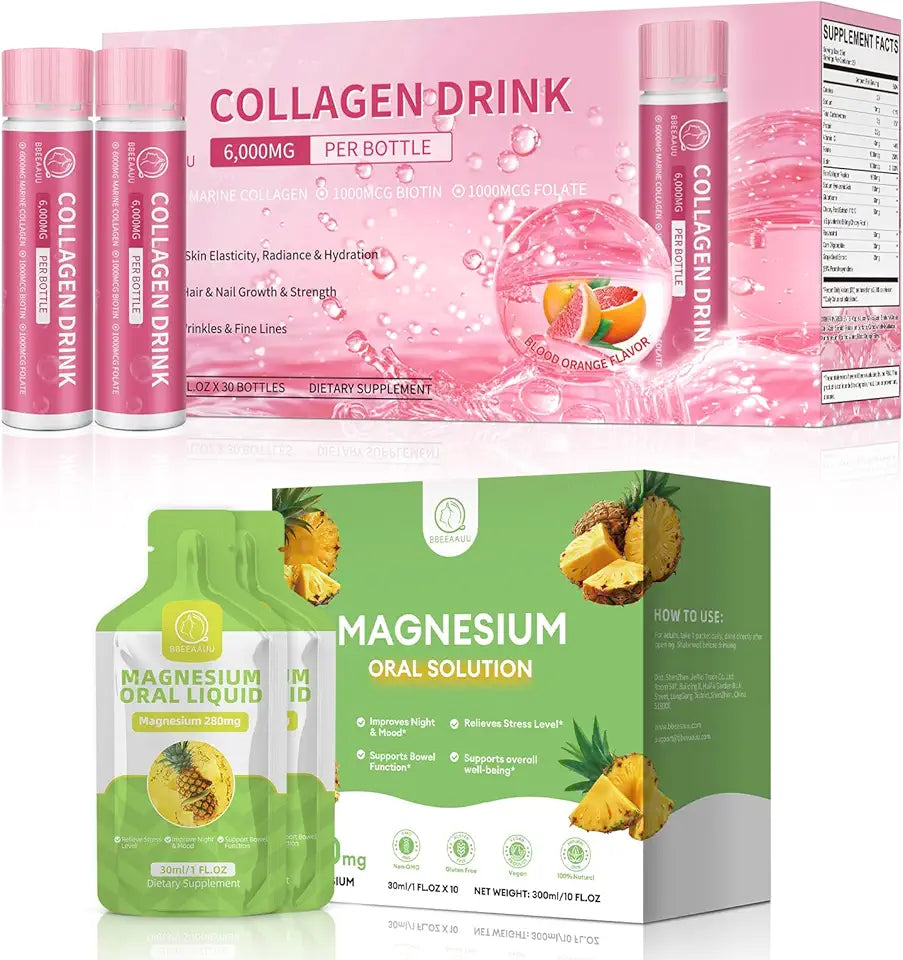 6000 mg Marine Collagen Peptides & Magnesium Citrate Liquid B564