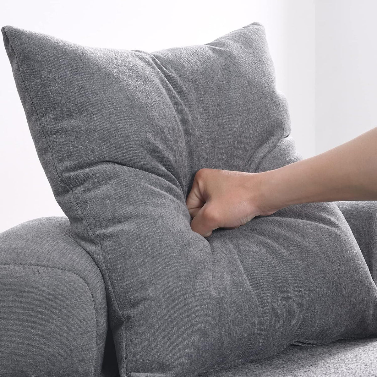 Light Gray Accent Barrel Chair with Pillow F540063