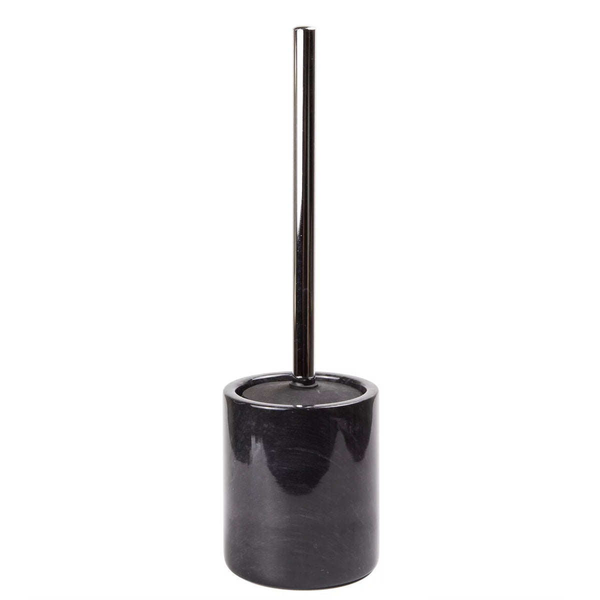 Black Marble Toilet Brush Holder Set with Silicone Cover G725961