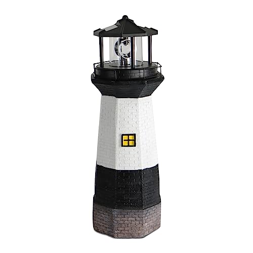 Solar Powered Lighthouse Garden Light with Spinning Light K69402