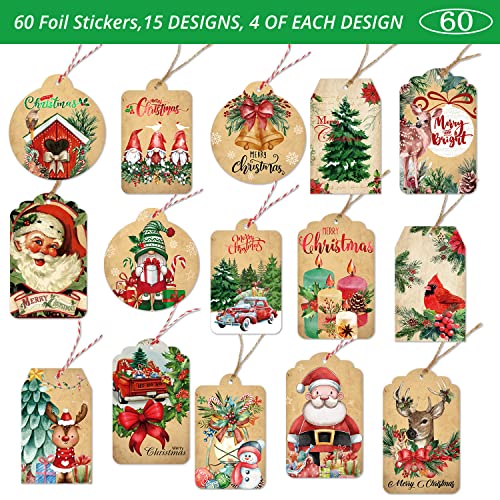60 Count Christmas Gift Tags with String Z69368