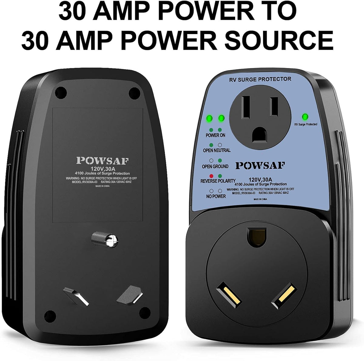 RV Surge Protector with 30 Amp Male to 30 Amp Female and 15 Amp Female Pack of 2 O362455