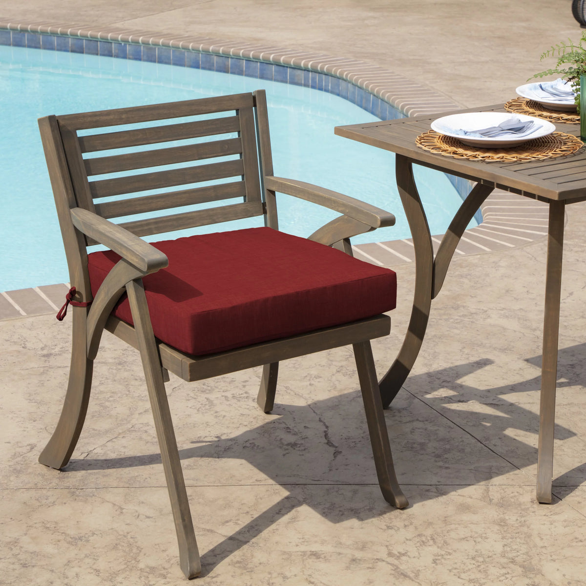 Ruby Red Outdoor Seat Cushion 21 x 21 V125