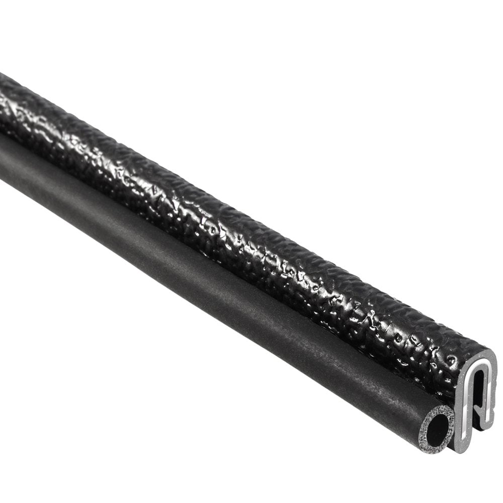 Trim Seal with Side Bulb, 25’ Length, PVC Plastic Trim with EPDM Rubber Seal, Pack of 2 K6133