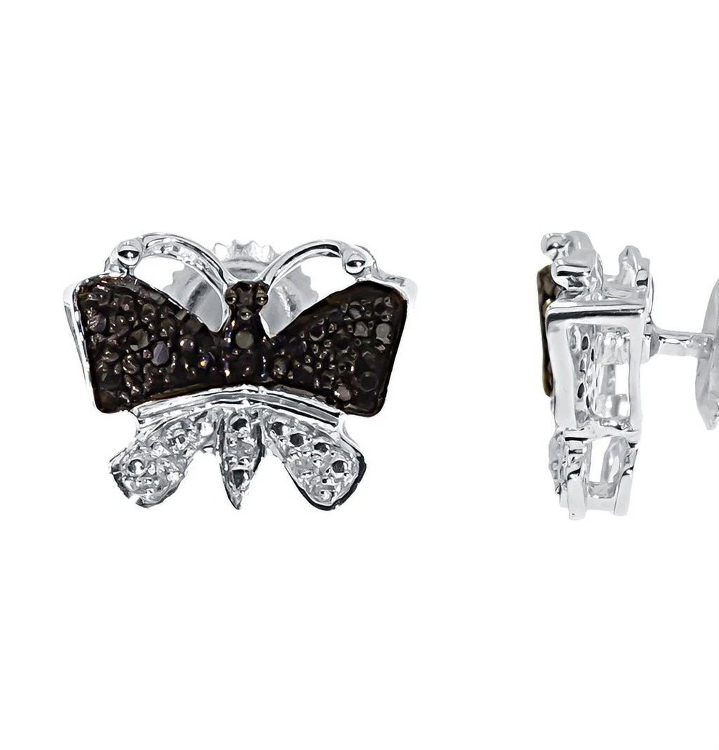 White Gold Butterfly Stud Earrings K838717