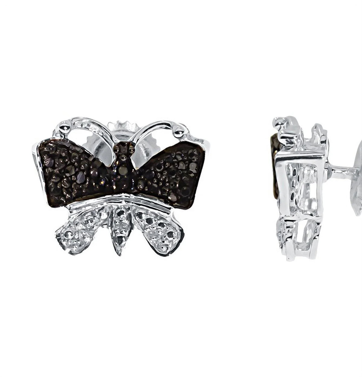White Gold Butterfly Stud Earrings K838717