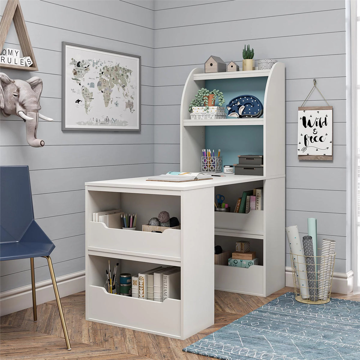 White Kids Craft Desk B182090