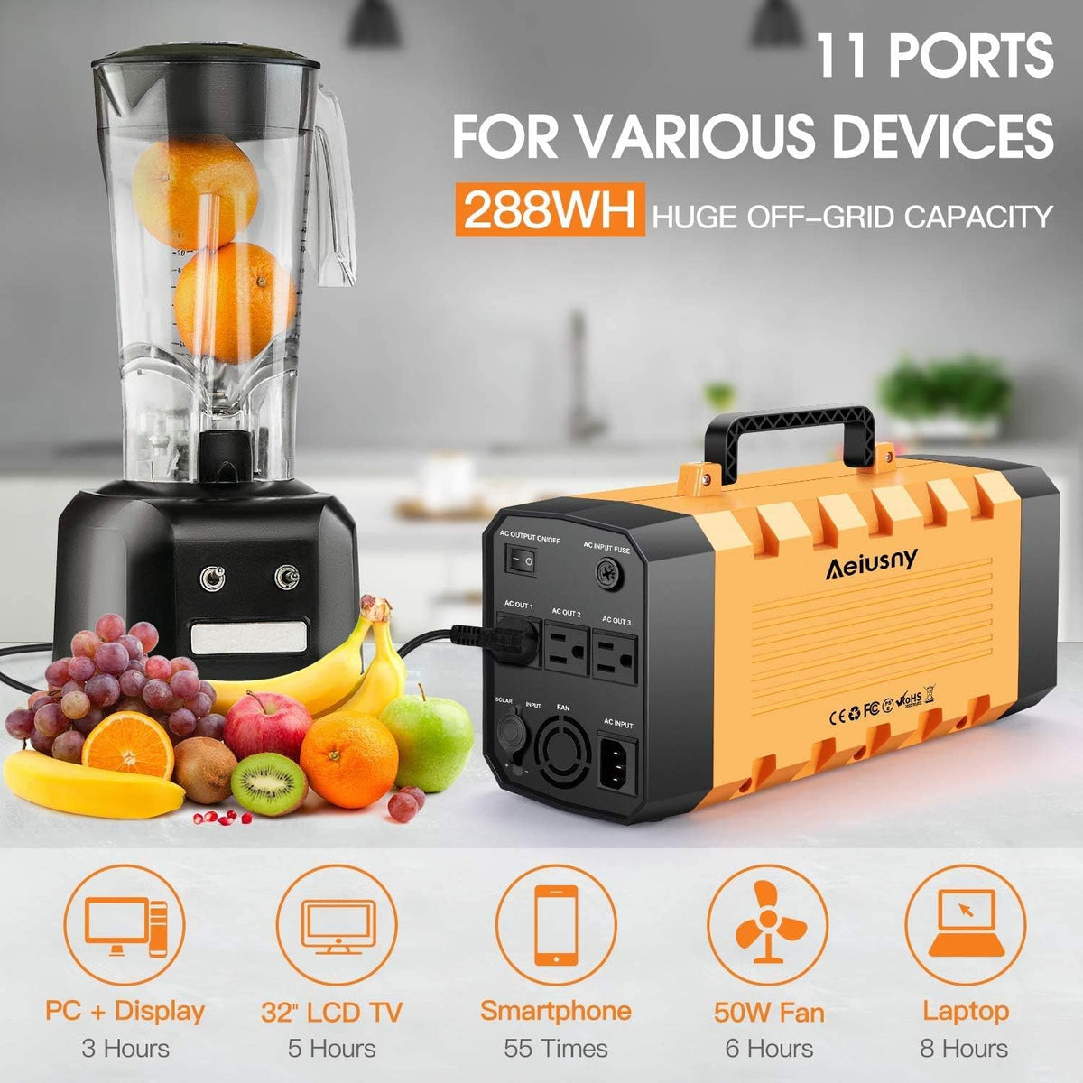 Portable Power Station 288Wh 500W Solar Generator V19678