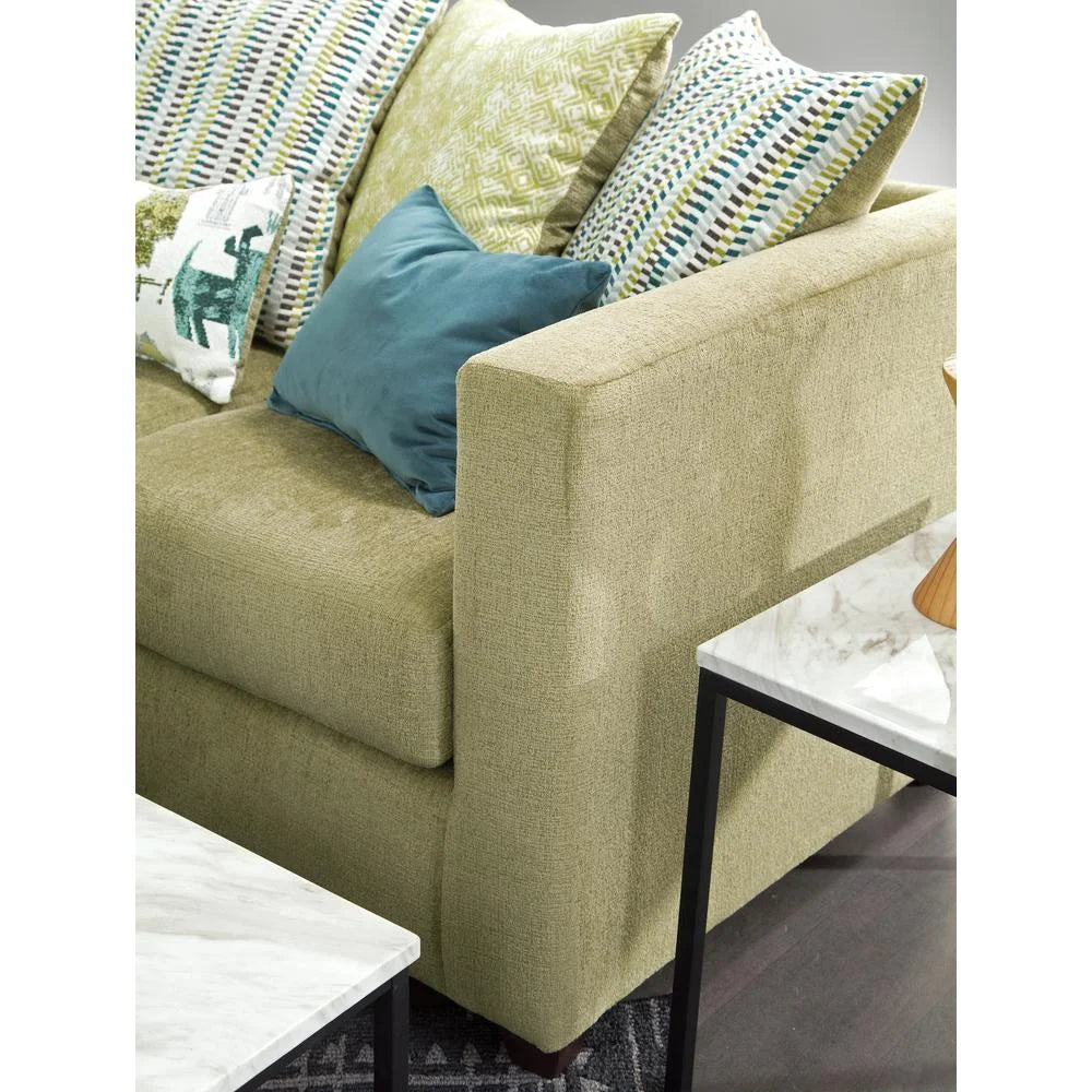 Green Sofa with Eight Throw Pillows C55954