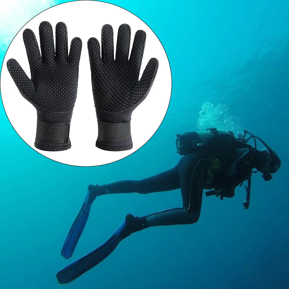 3mm Neoprene Five Finger Wetsuit Gloves N42847