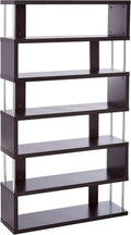6-Shelf Dark Brown Bookcase S562