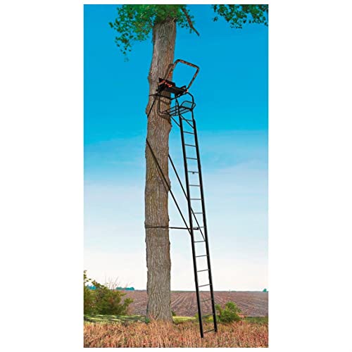20' Tall Single Steel Ladder Tree Stand with Padded Shooting Rail T75765