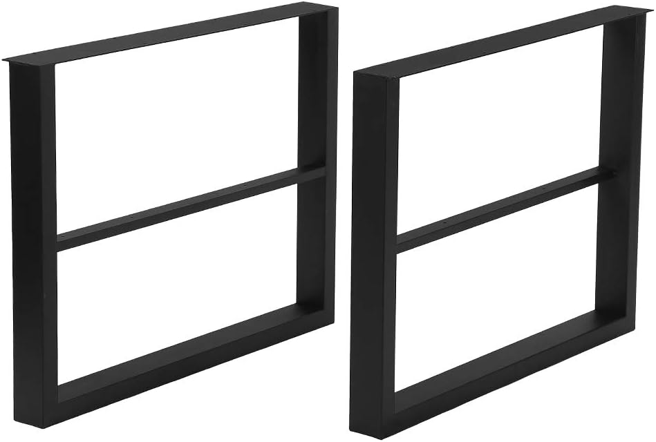 Black Cast Iron Metal Table Legs 2 Pcs P685930