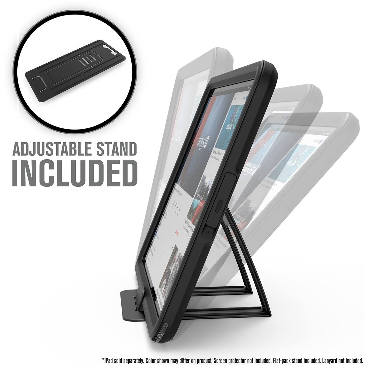 Black Waterproof Case for iPad 10.2in 7th Gen H3345