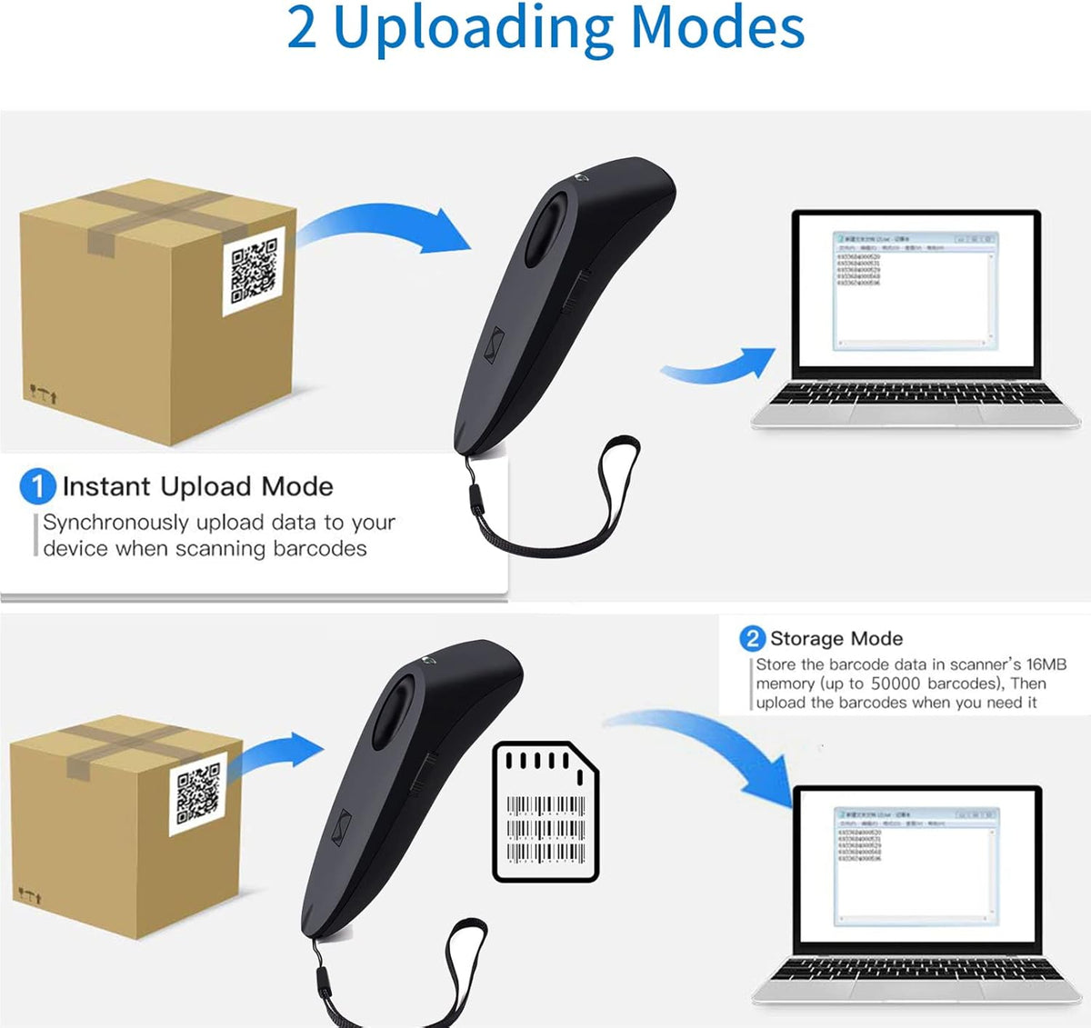 2 Pack Bluetooth Wireless Barcode Scanner U47331