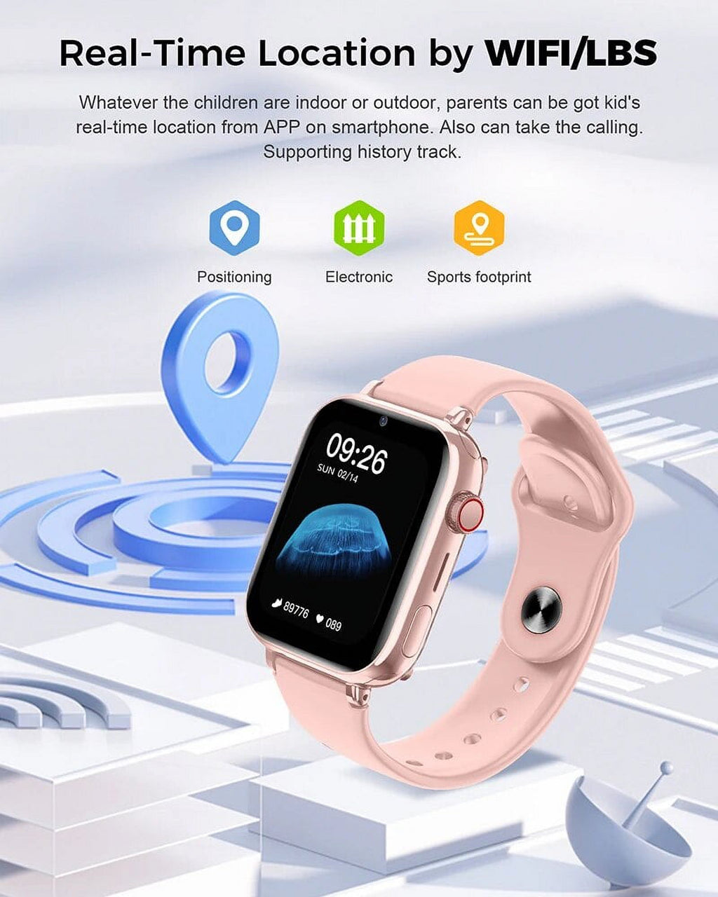 White 4G Smart Watch with GPS Location Tracker Camera I8462