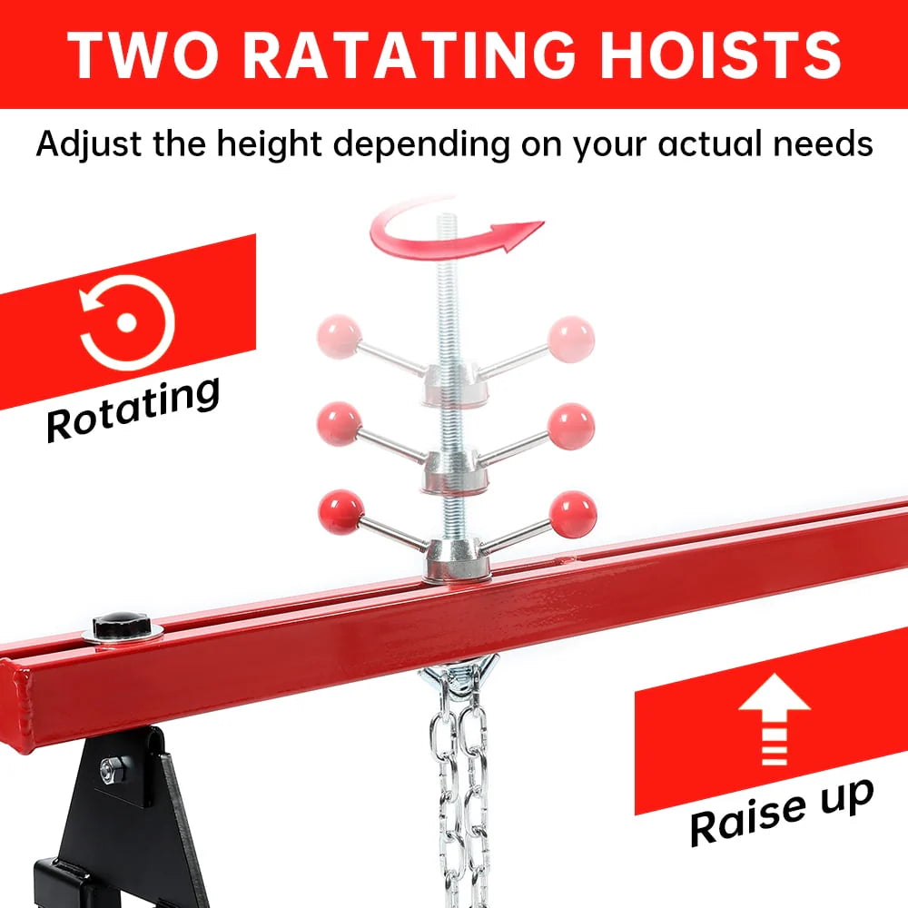 1100 Lbs Engine Support Bar with Dual Hooks B960